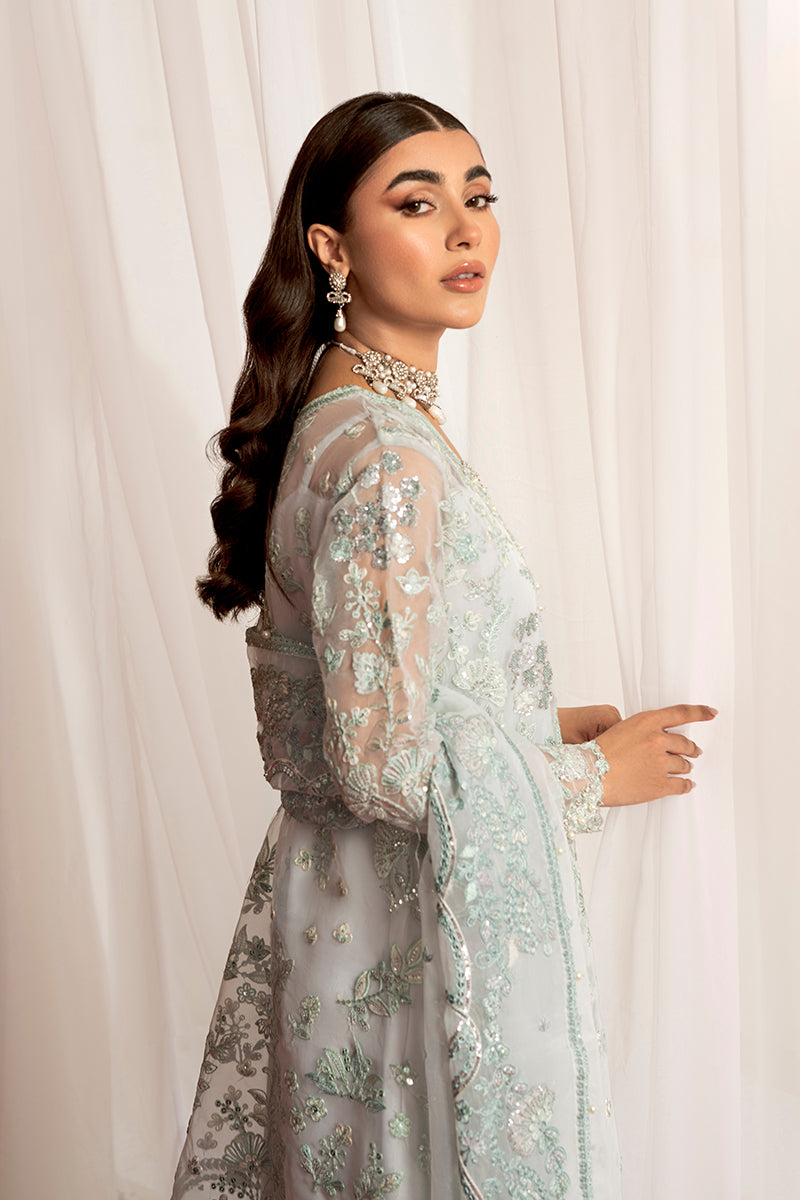 MAH-JABEEN-3PC ORGANZA EMBROIDERED PRET