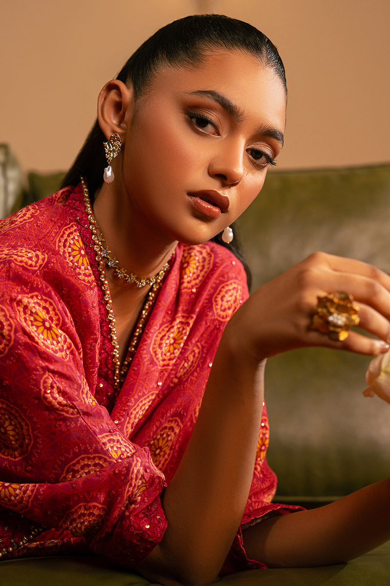 PINKSPIRE GLOW EMBROIDERED SILK SHIRT