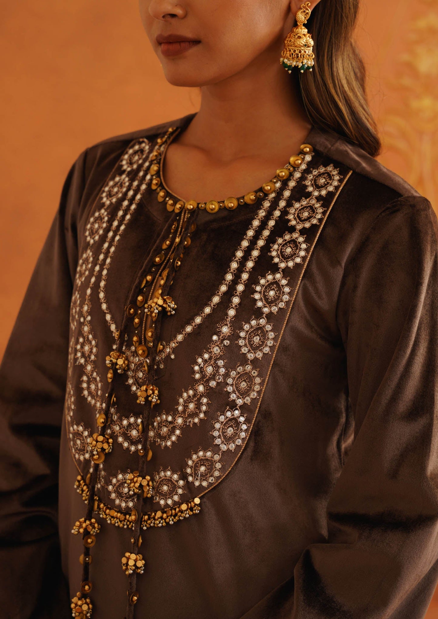 Zeba Brown Long Dress
