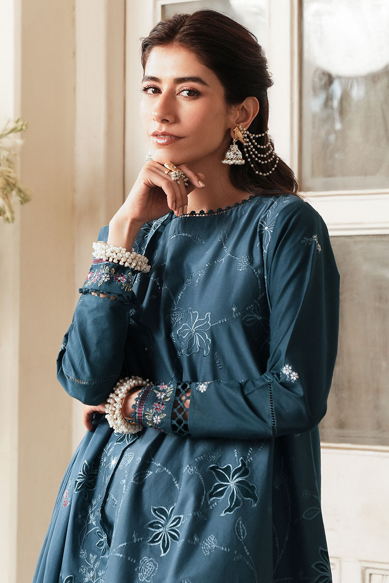 AQUA COBALT-3PC (SHIRT, TROUSER & DUPATTA)