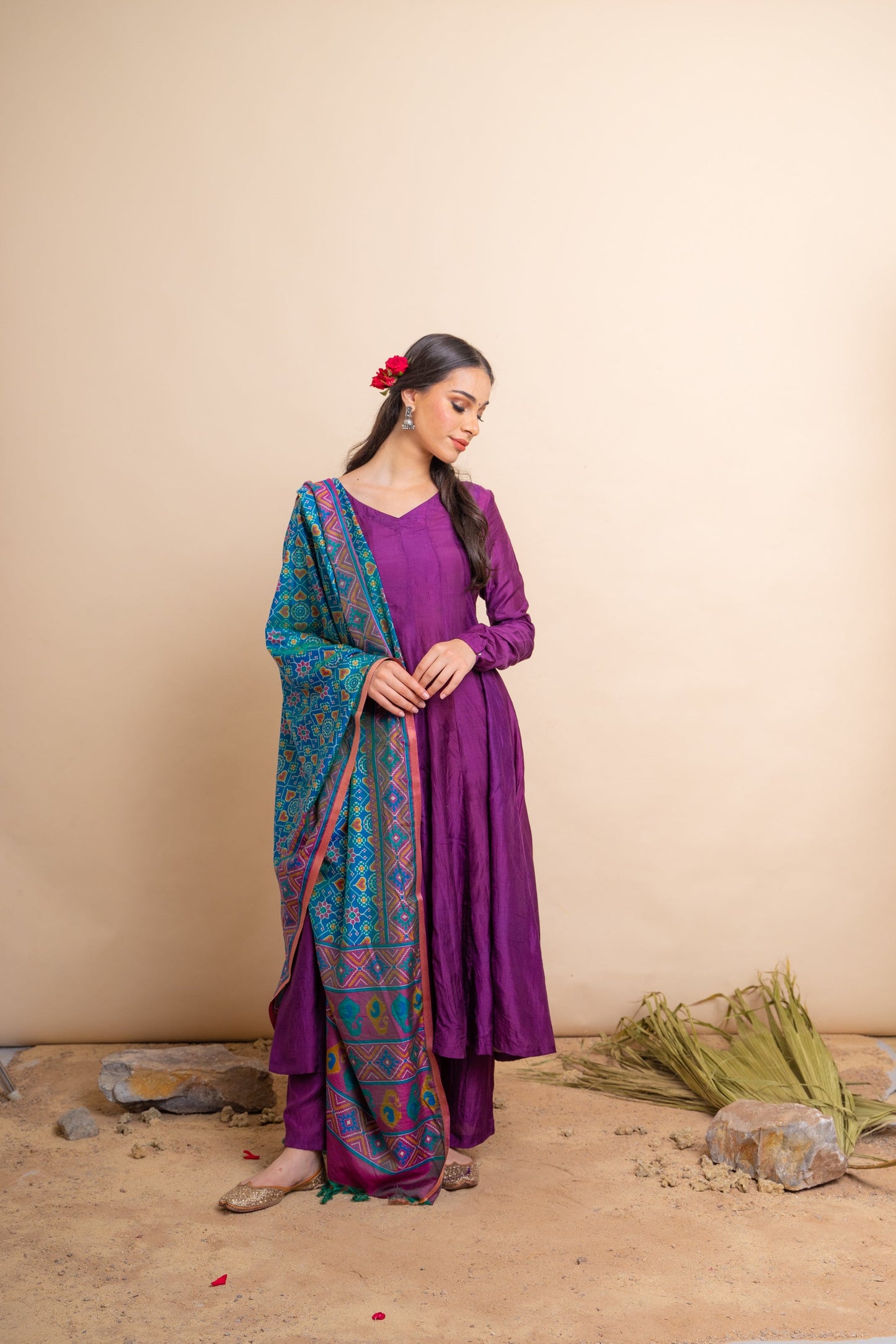 Dhanak Purple Kurta Set of 3