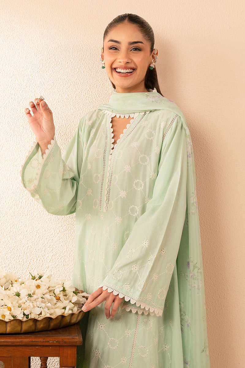 GREEN SOMBER-2PC (SHIRT & DUPATTA)