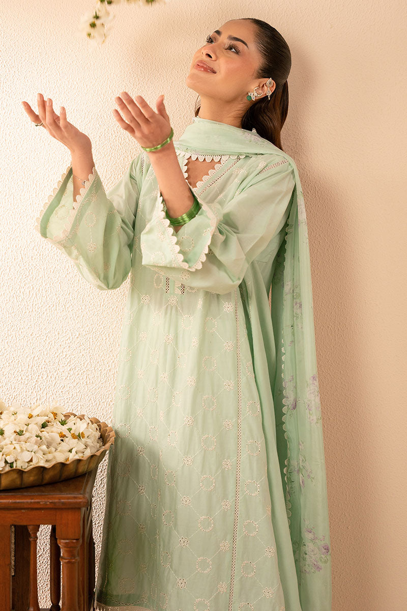 GREEN SOMBER-2PC (SHIRT & DUPATTA)