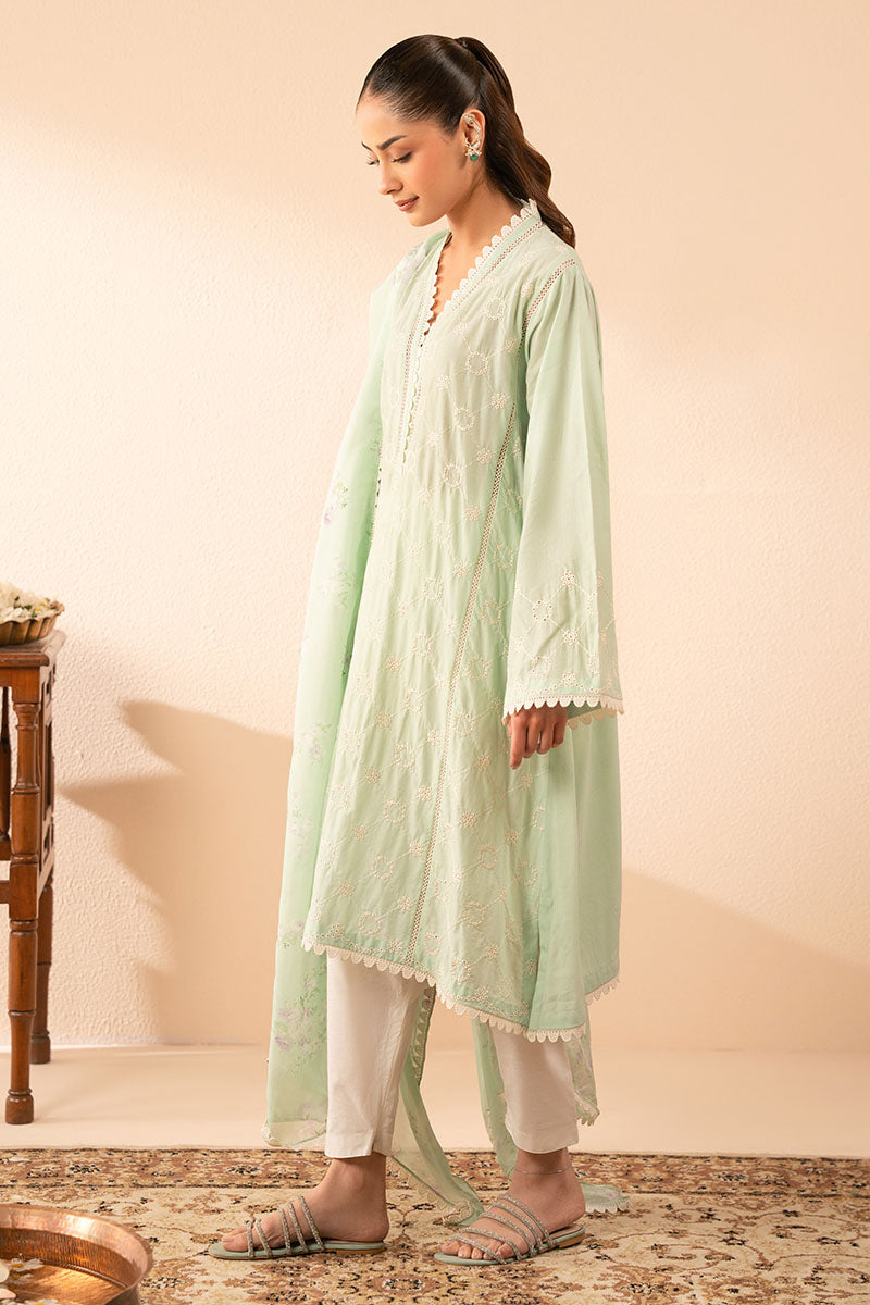 GREEN SOMBER-2PC (SHIRT & DUPATTA)