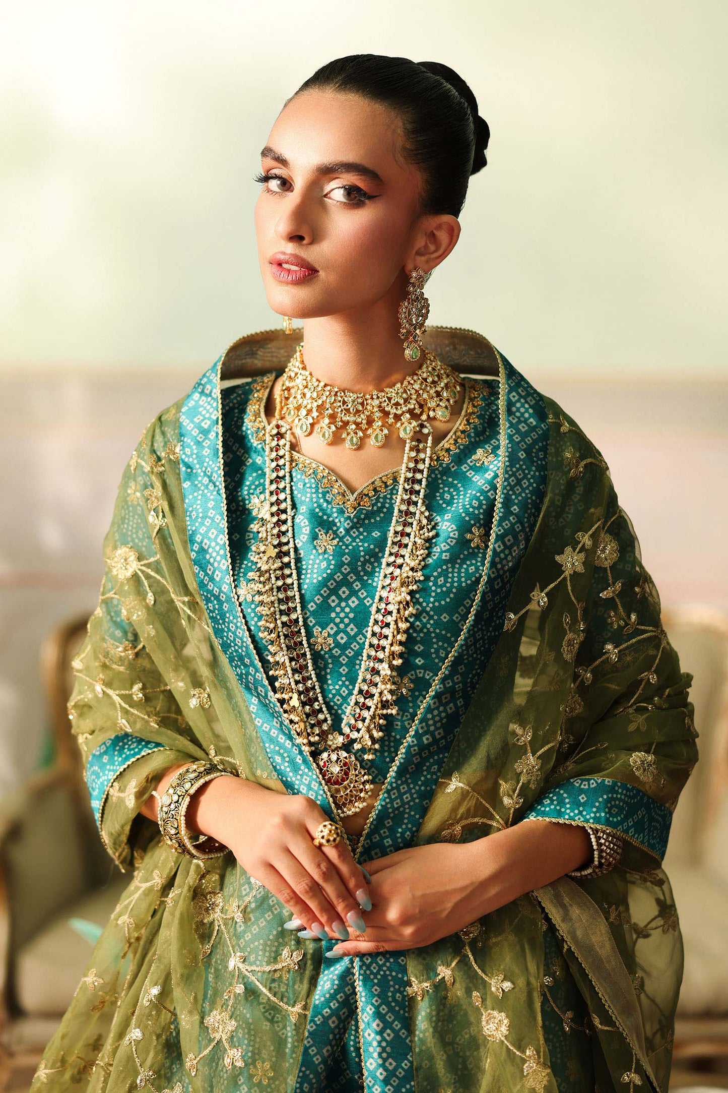 3 Piece Embroidered Raw Silk Suit