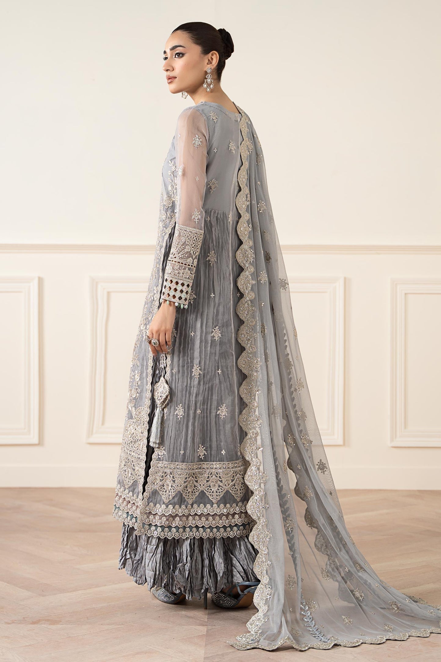 3 Piece Embroidered Organza Suit