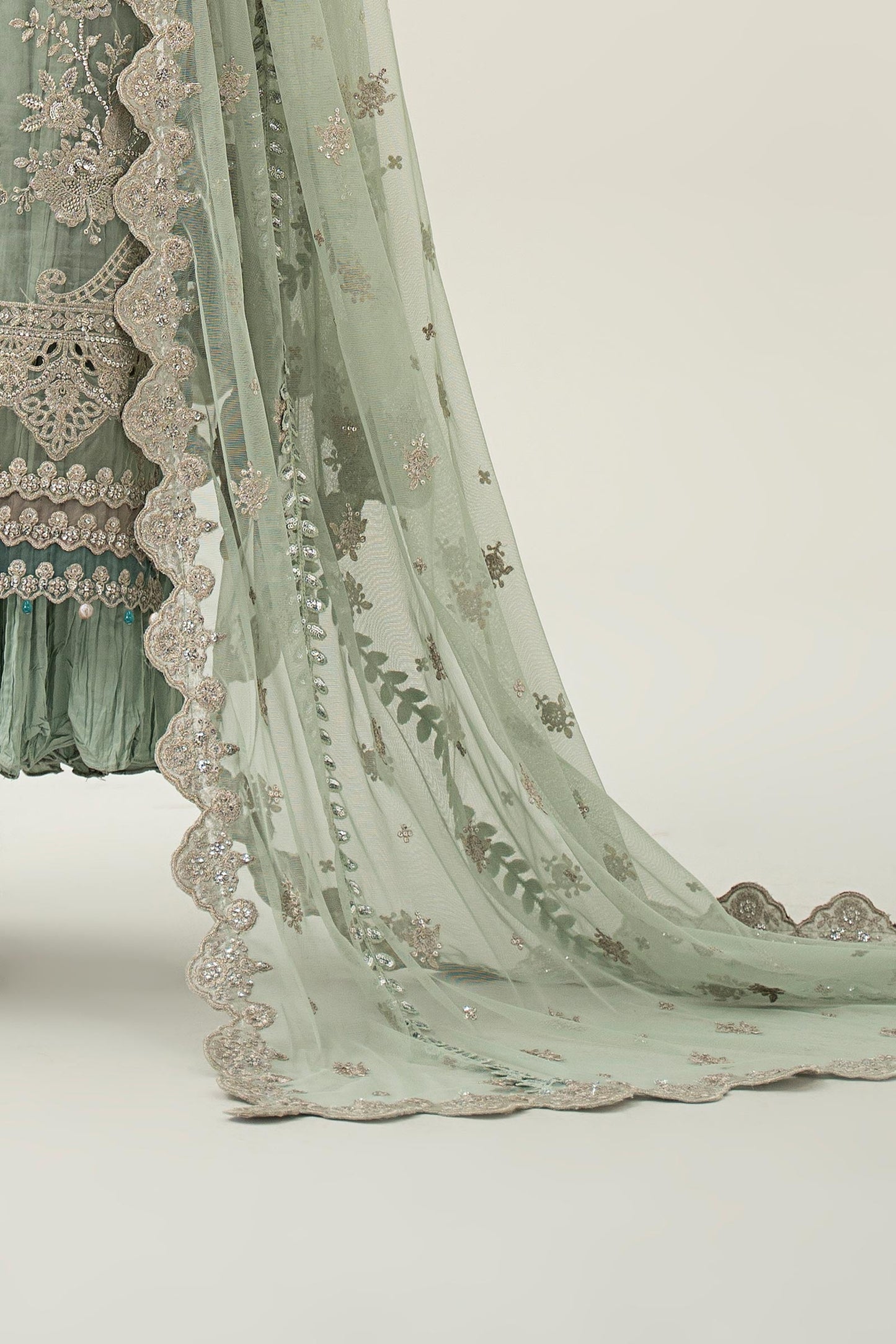 3 Piece Embroidered Organza Suit