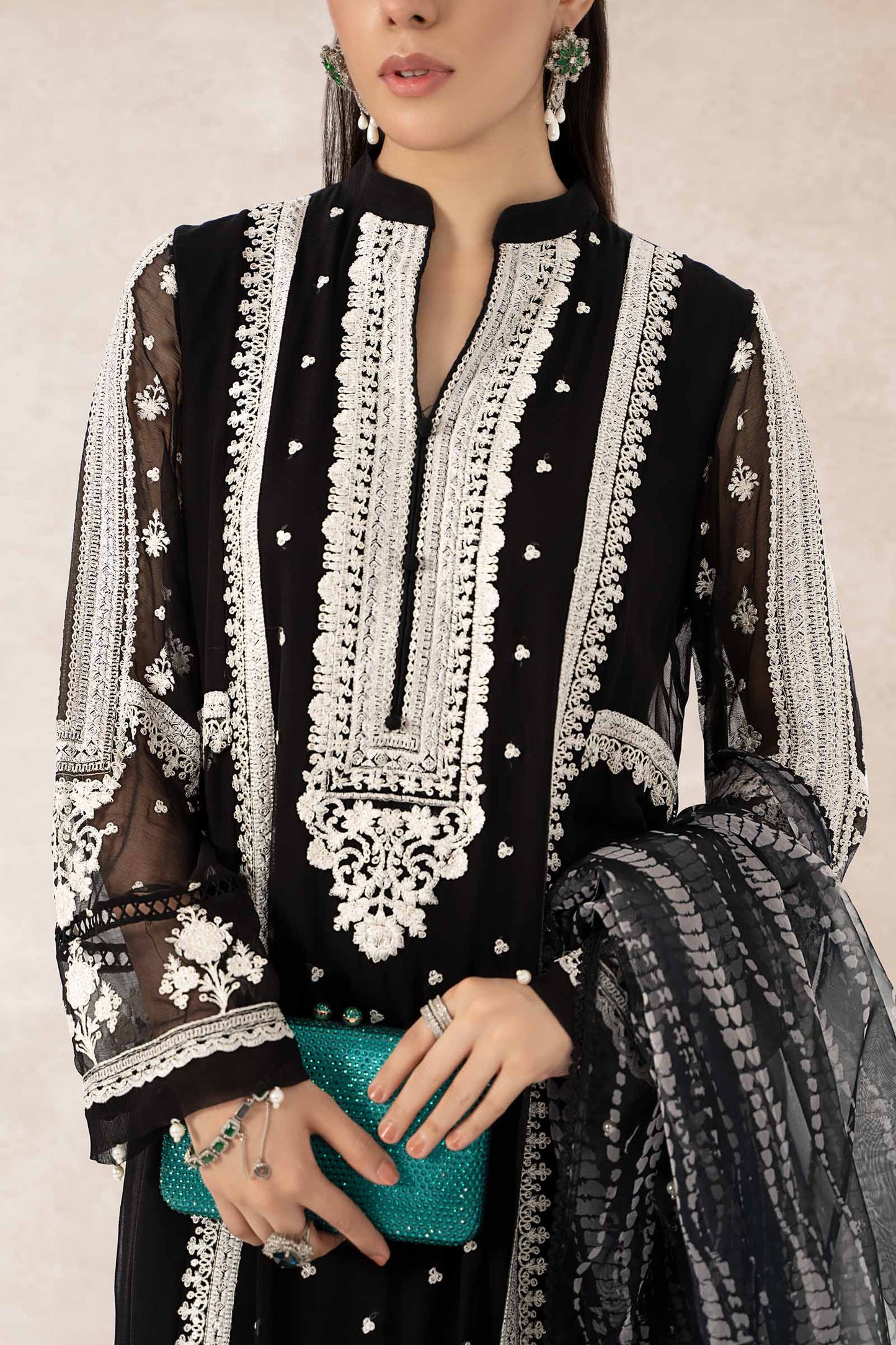 3 Piece Embroidered Suit