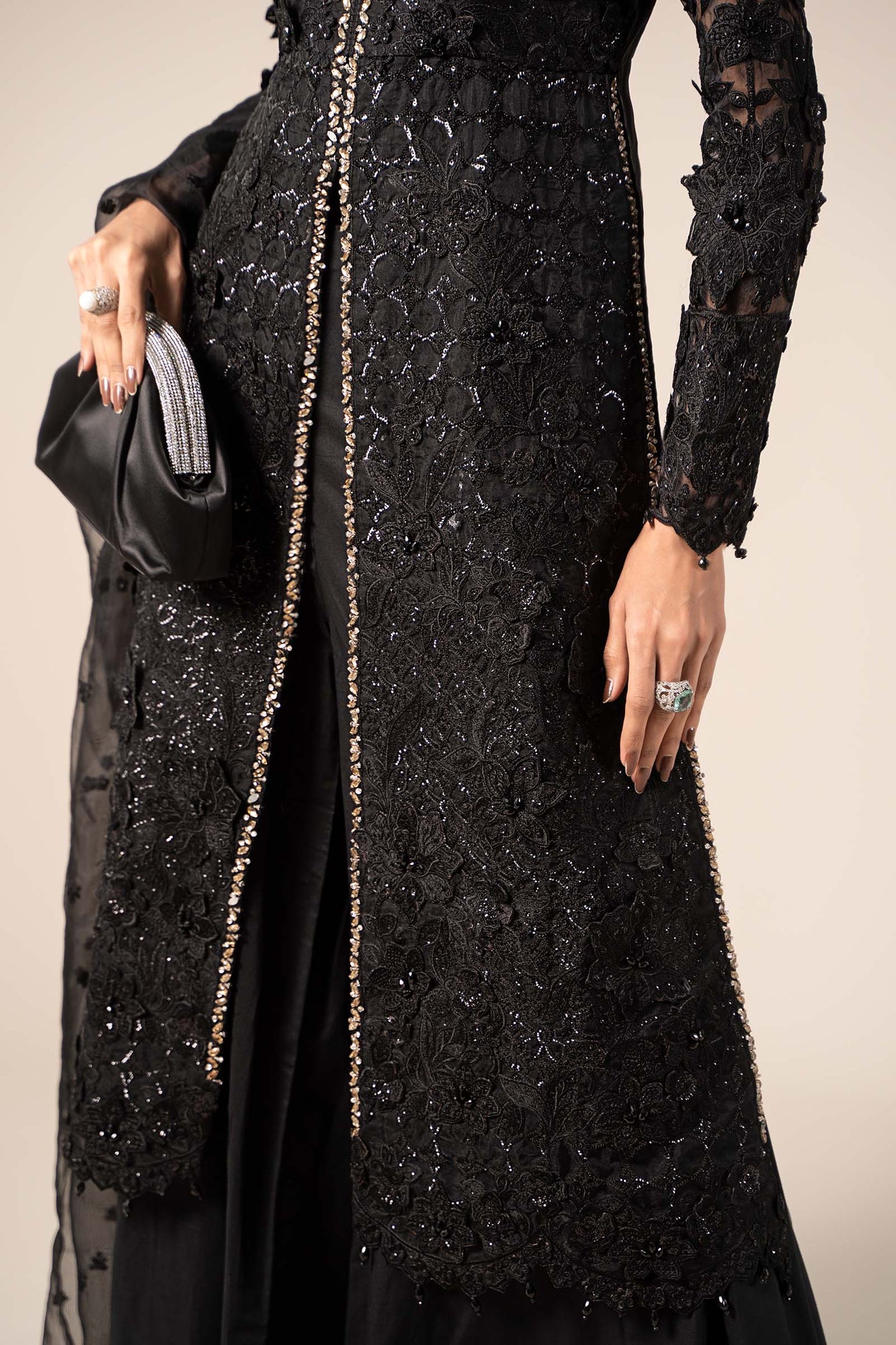 3 Piece Embroidered Organza Suit