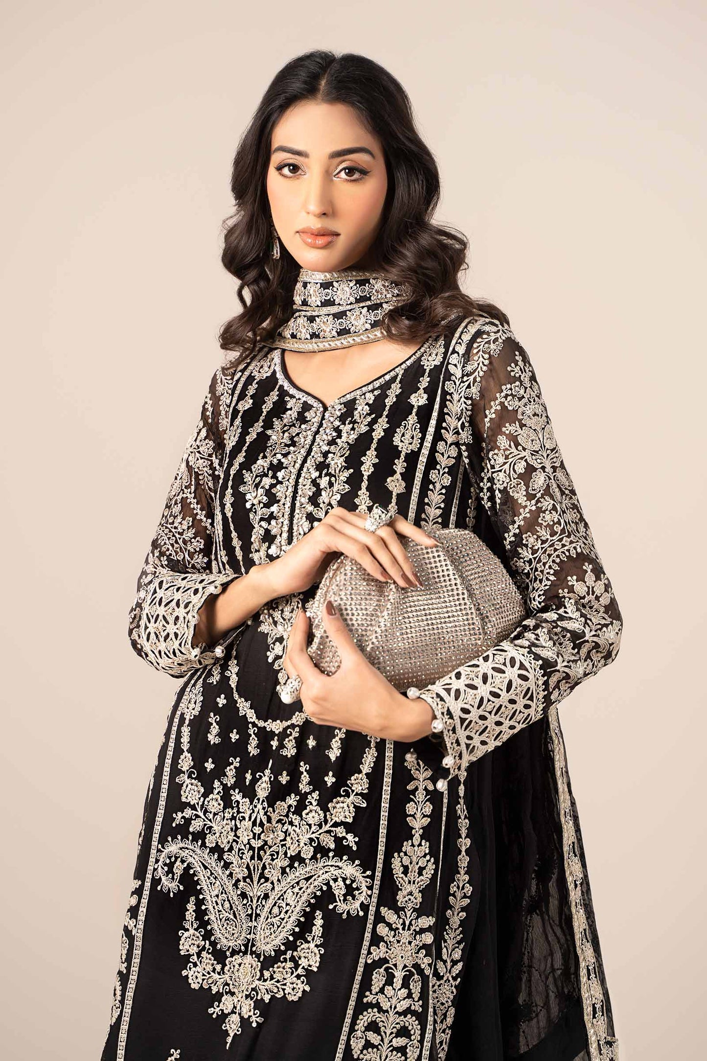 3 Piece Embroidered Chiffon Suit