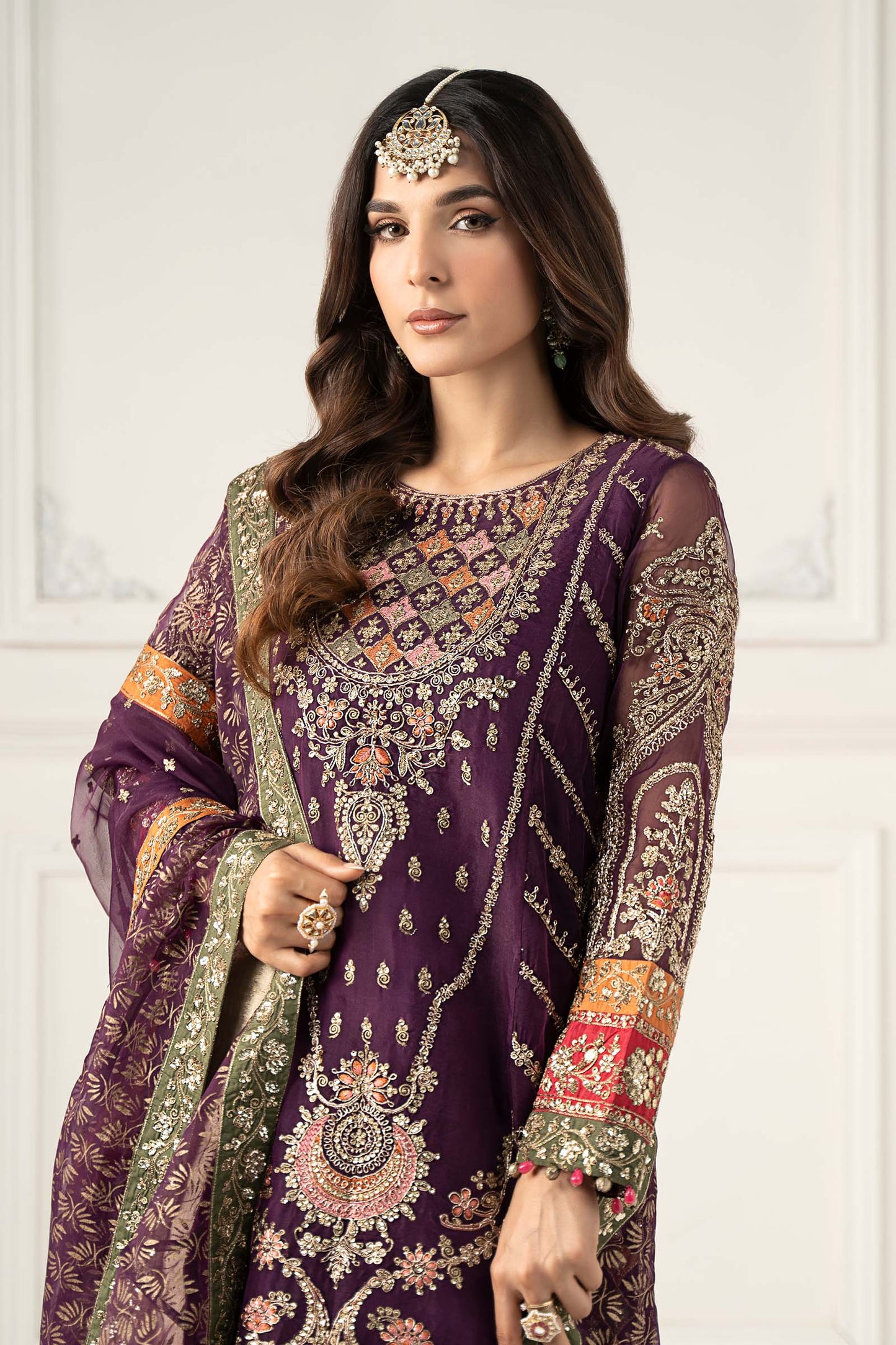 3 Piece Embroidered Organza Suit