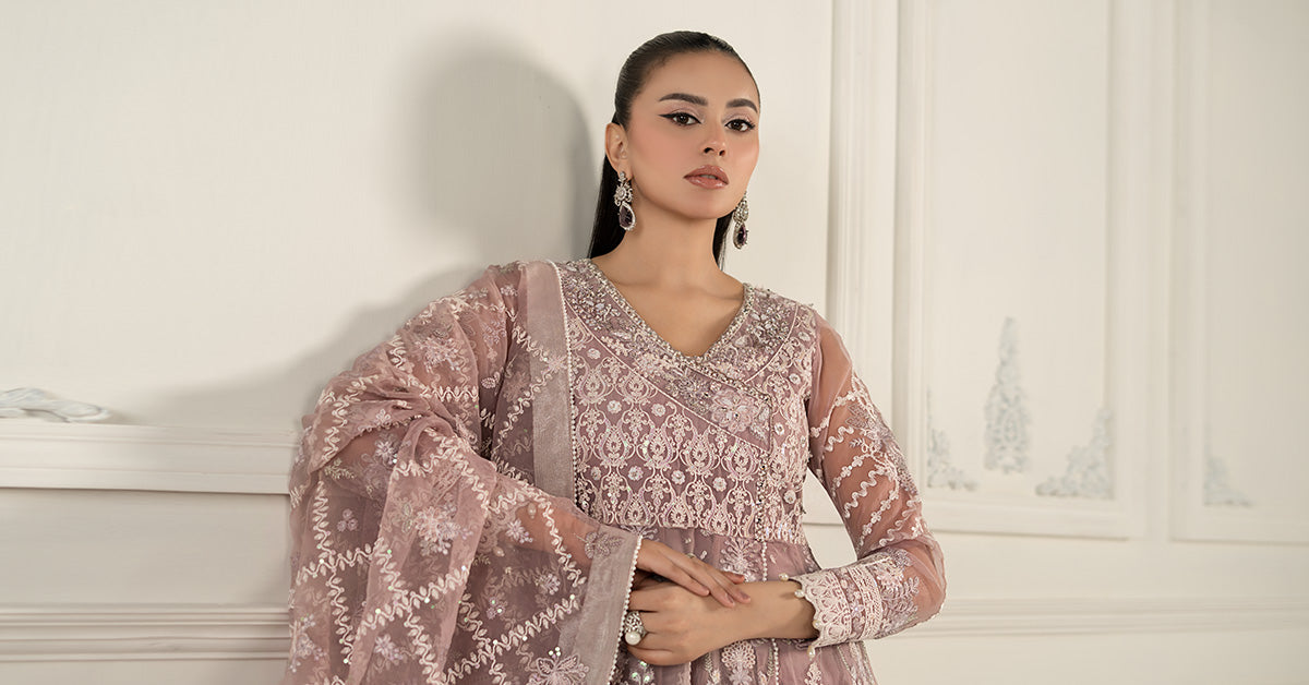 3 Piece Embroidered Organza Suit