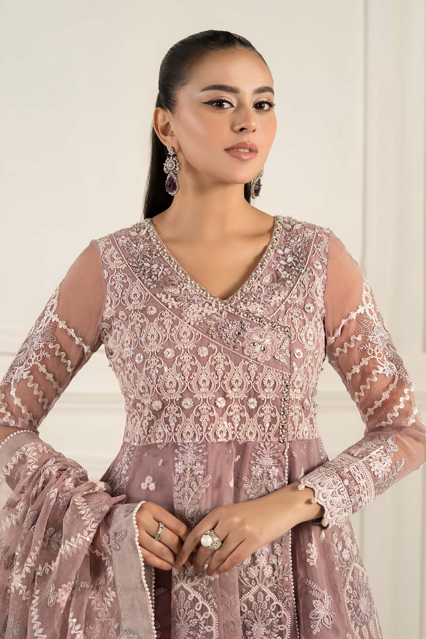 3 Piece Embroidered Organza Suit