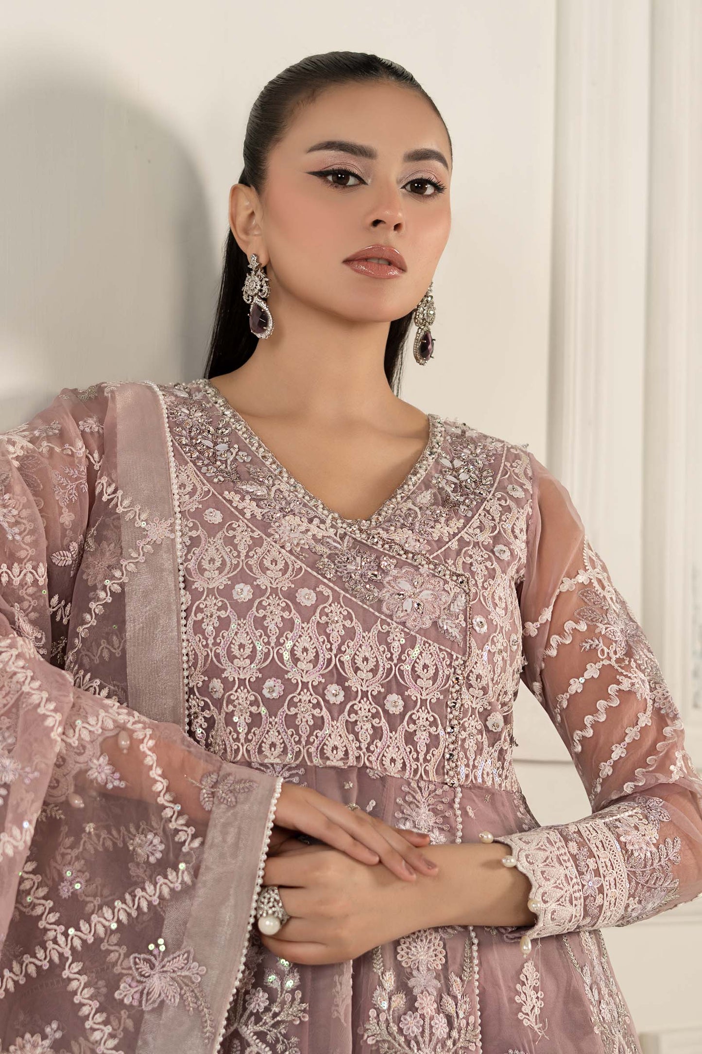 3 Piece Embroidered Organza Suit