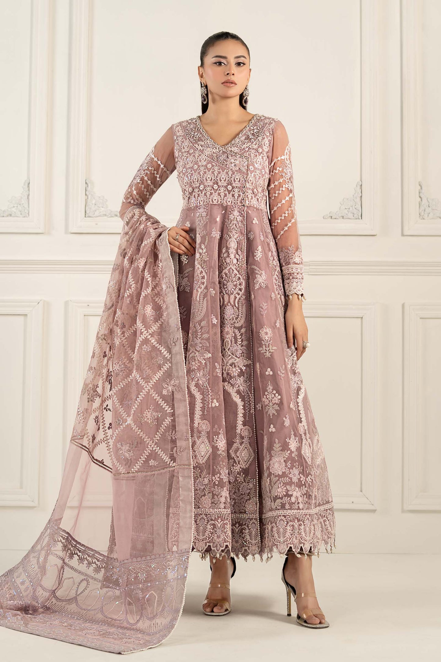 3 Piece Embroidered Organza Suit