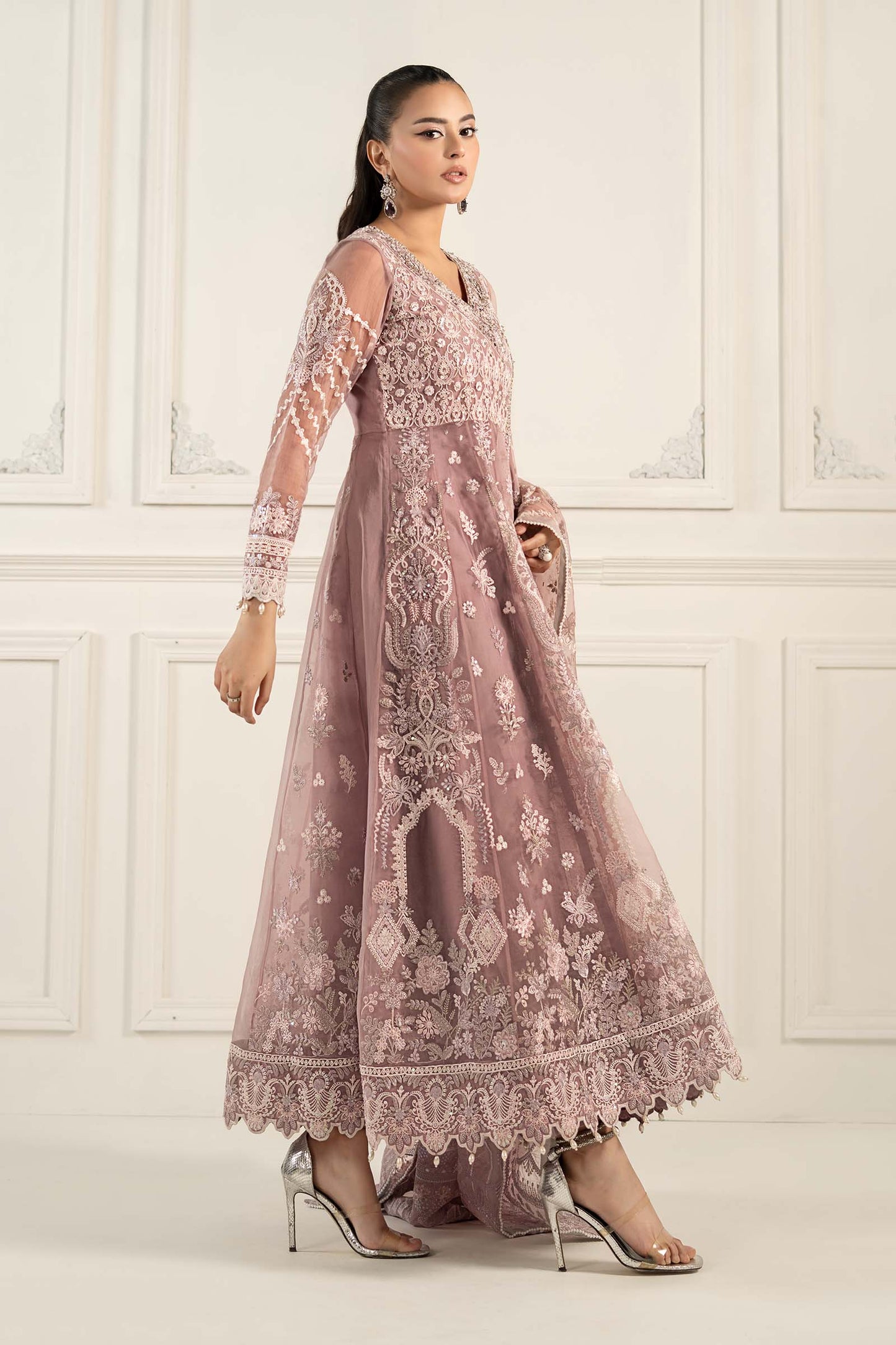 3 Piece Embroidered Organza Suit