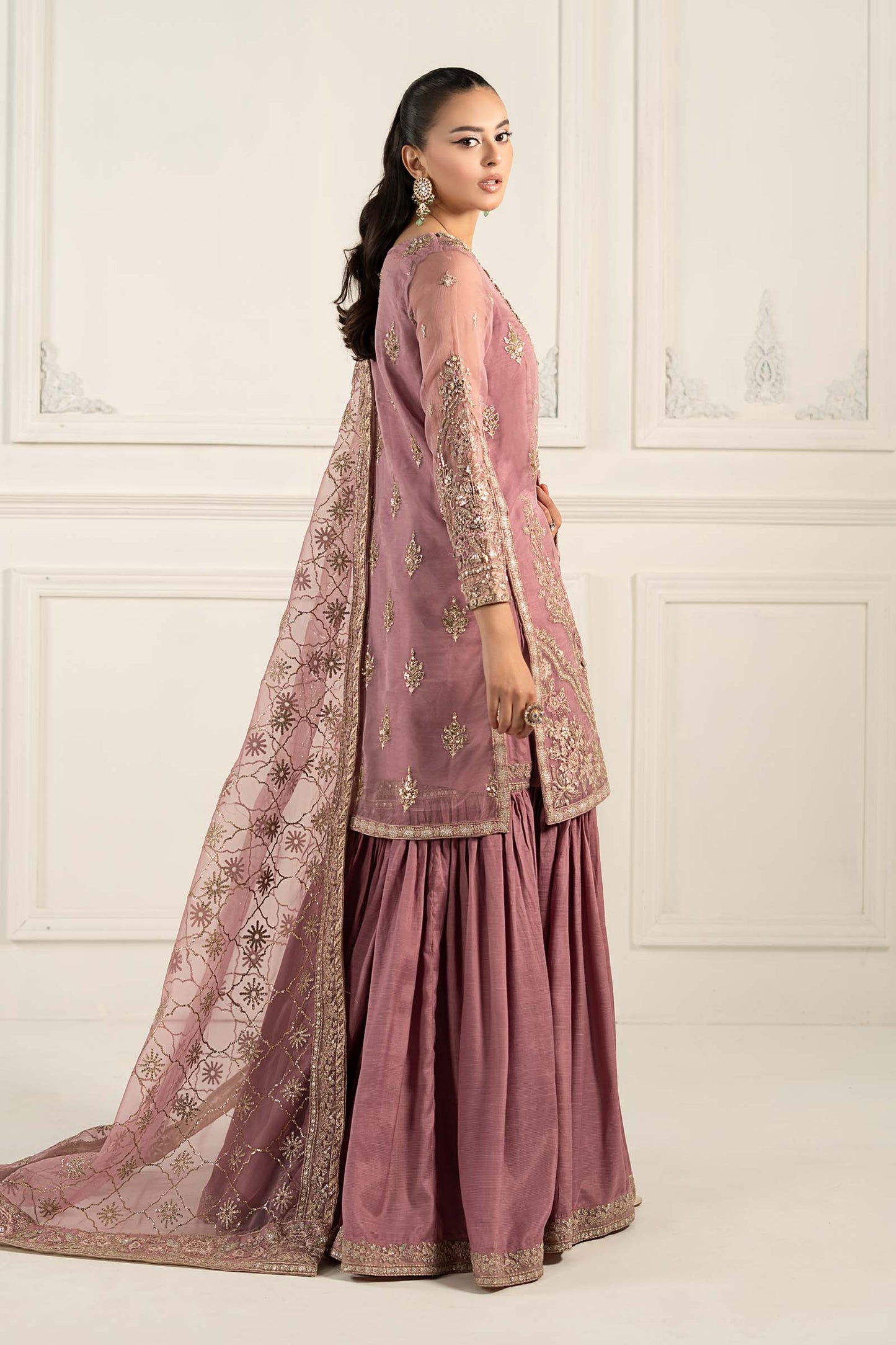 3 Piece Embroidered Organza Suit