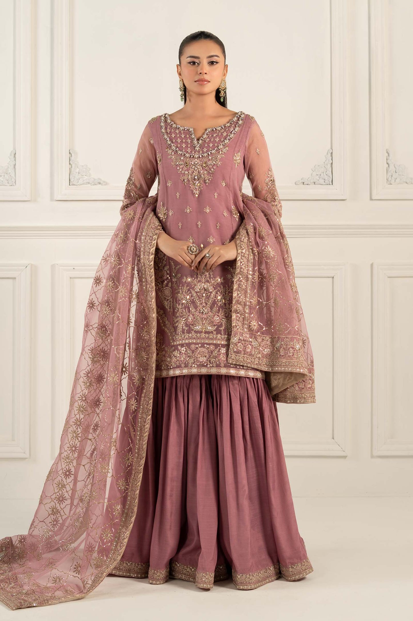 3 Piece Embroidered Organza Suit