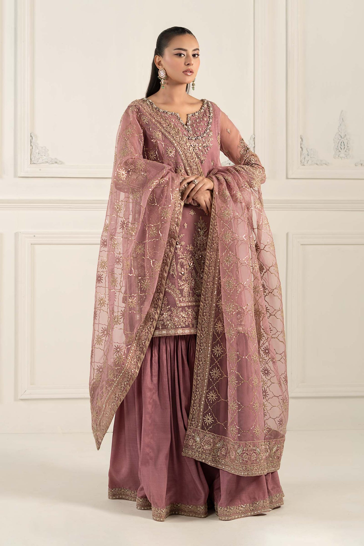 3 Piece Embroidered Organza Suit