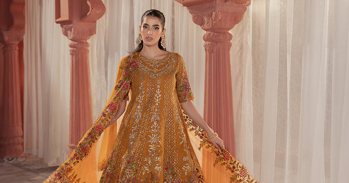 3 Piece Embroidered Organza Suit