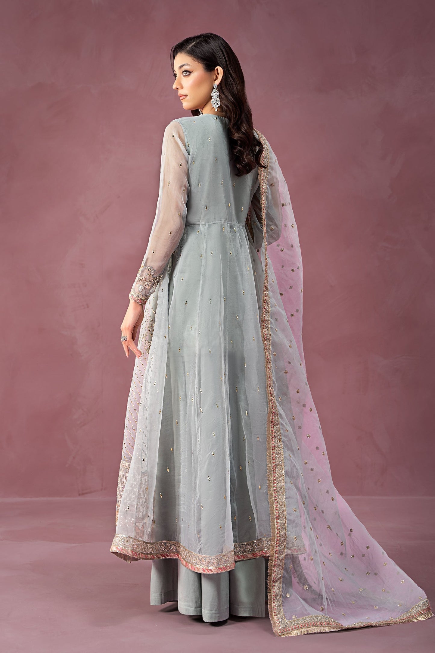 3 Piece Embroidered Organza Suit