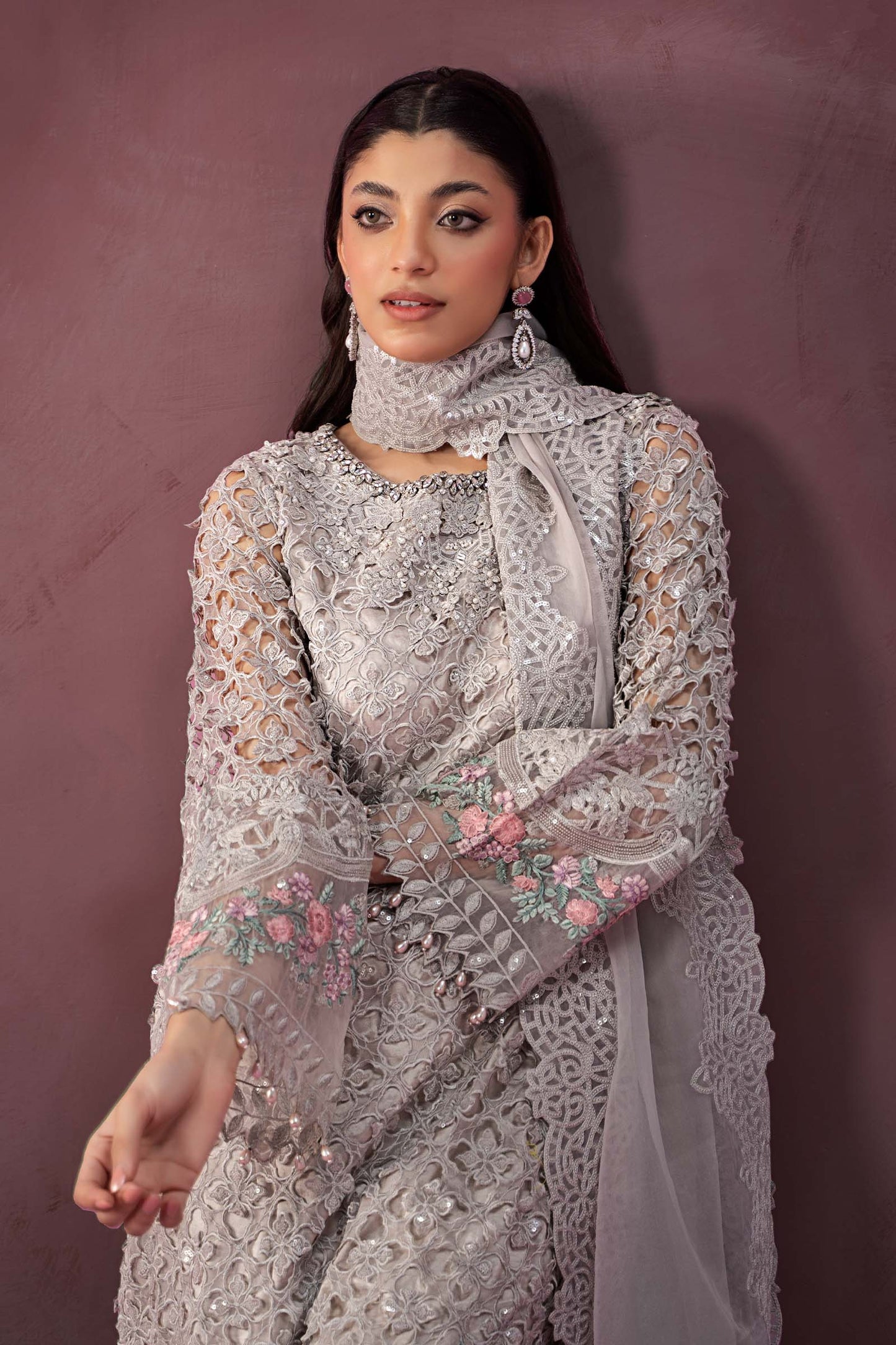 3 Piece Embroidered Organza Suit