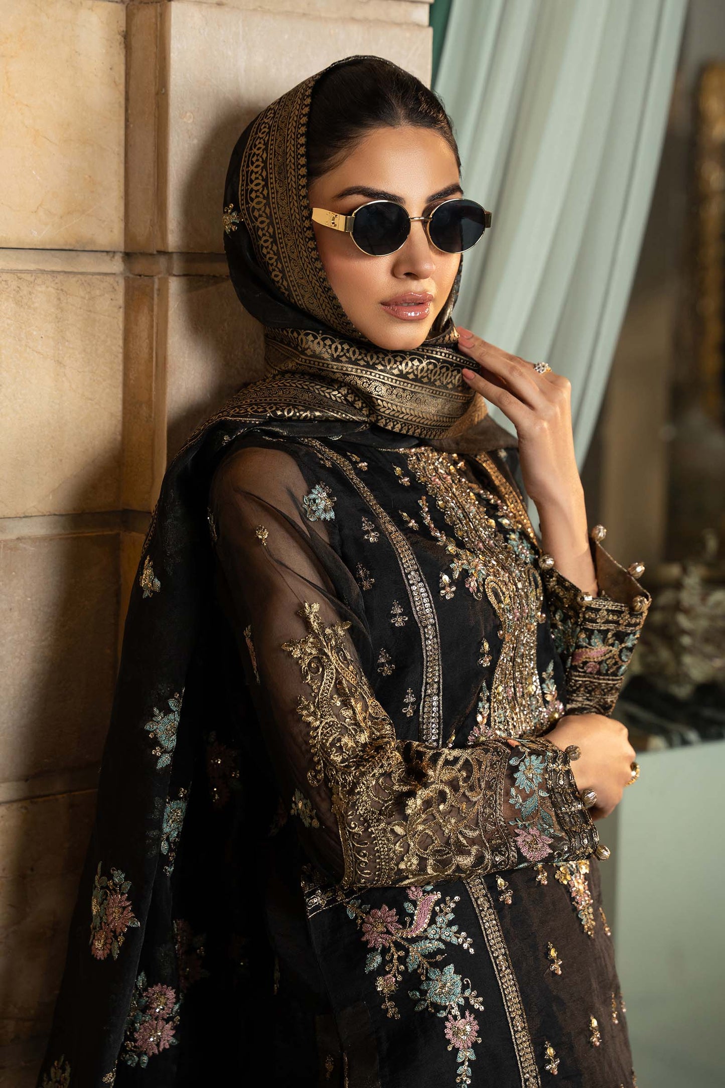 3 Piece Embroidered Organza Suit