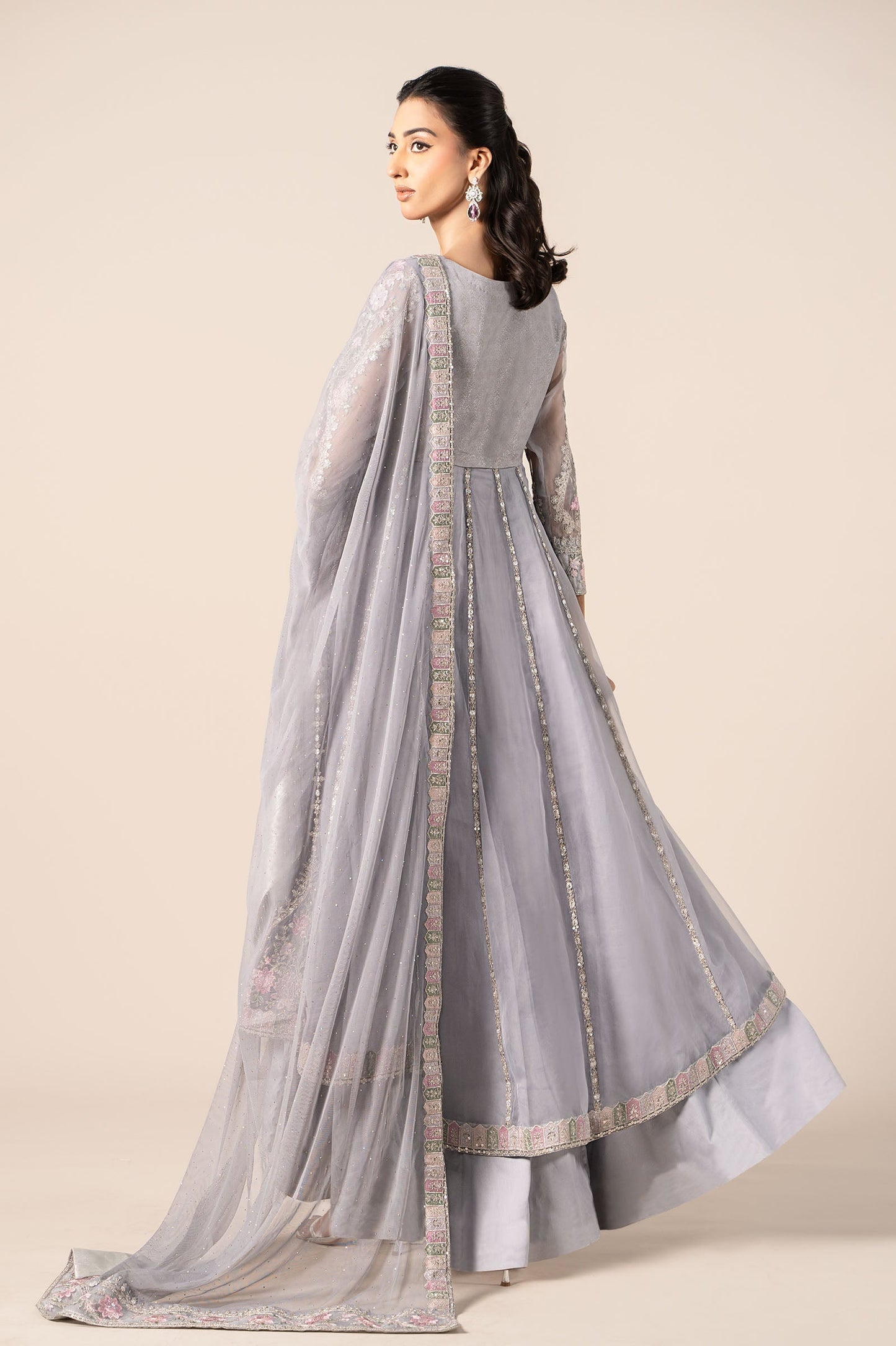 3 Piece Embroidered Organza Suit