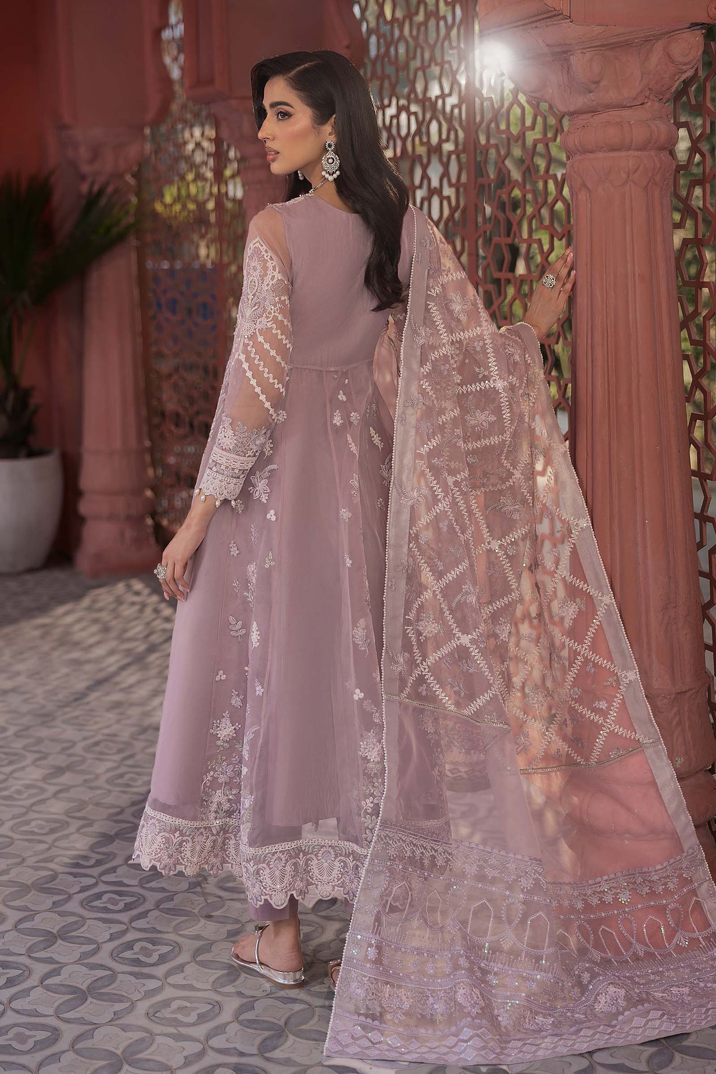 3 Piece Embroidered Organza Suit