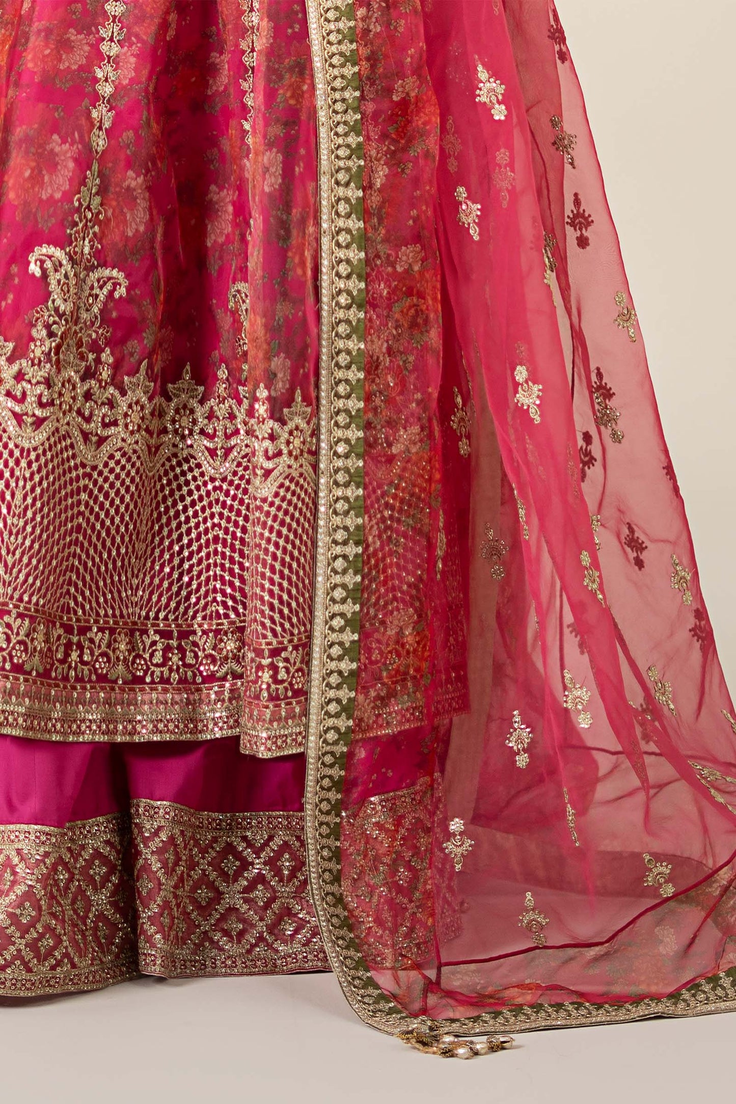 3 Piece Embroidered Organza Suit