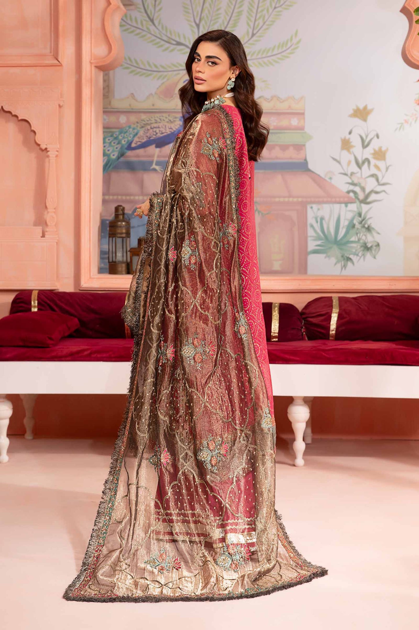 3 Piece Printed Organza Suit