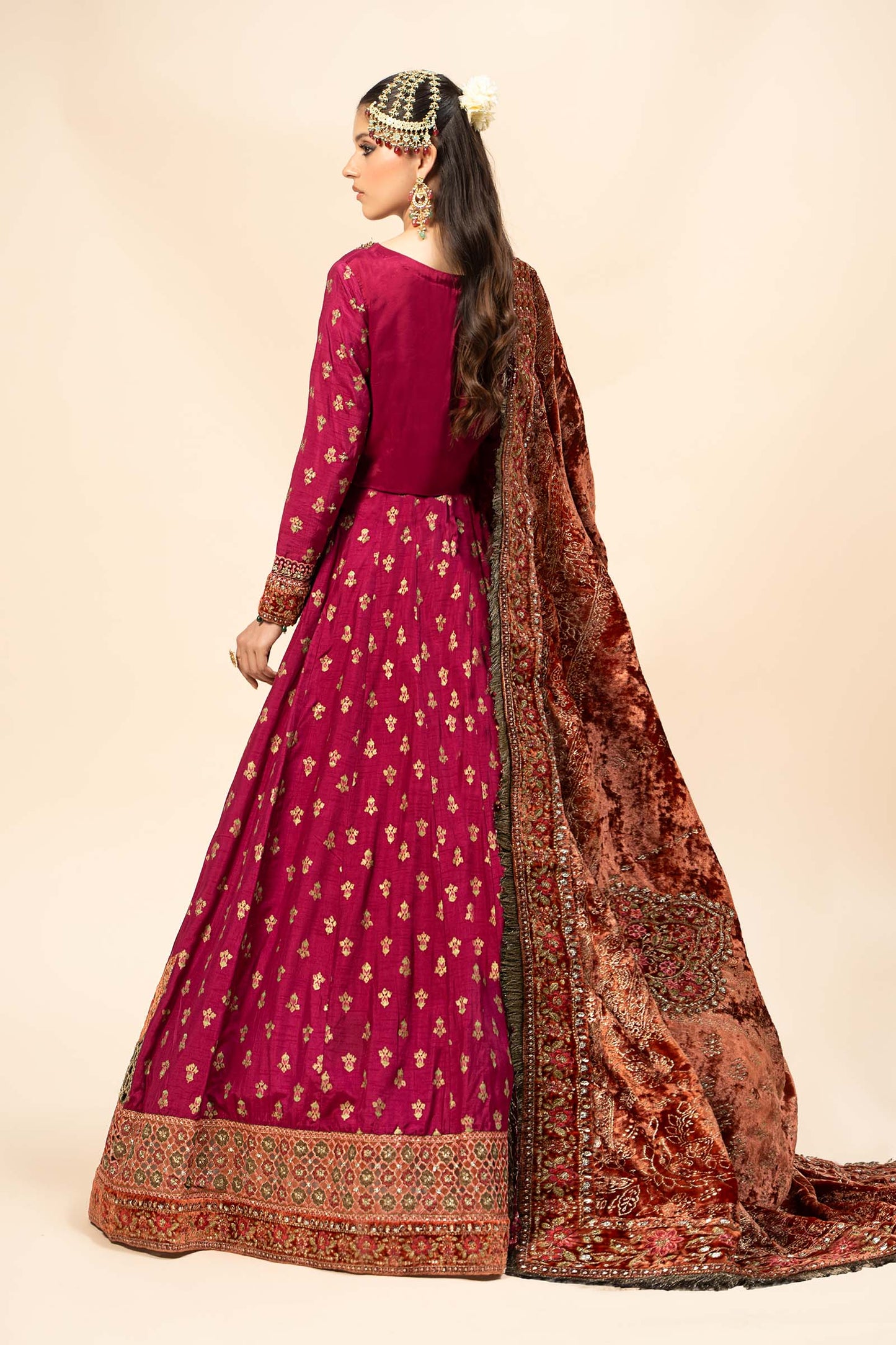 3 Piece Embroidered Raw Silk Suit