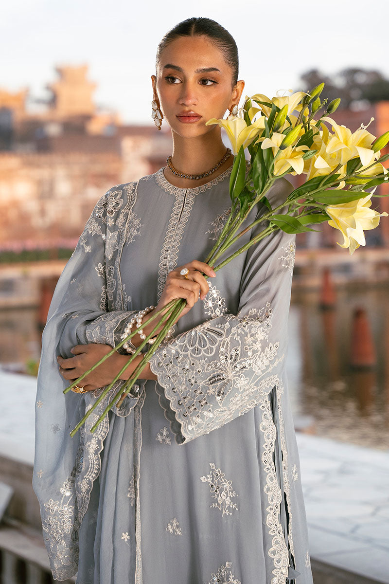 GREY MELANGE-3PC (SHIRT, TROUSER & DUPATTA)