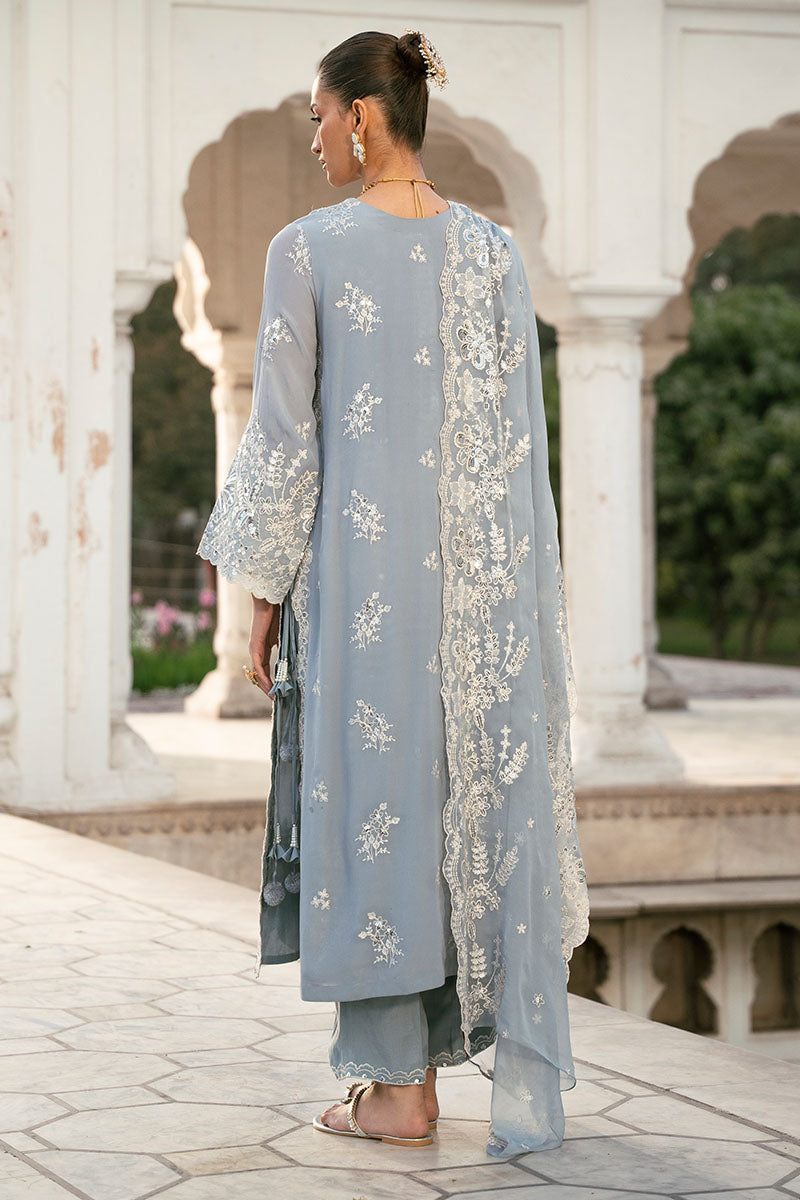 GREY MELANGE-3PC (SHIRT, TROUSER & DUPATTA)