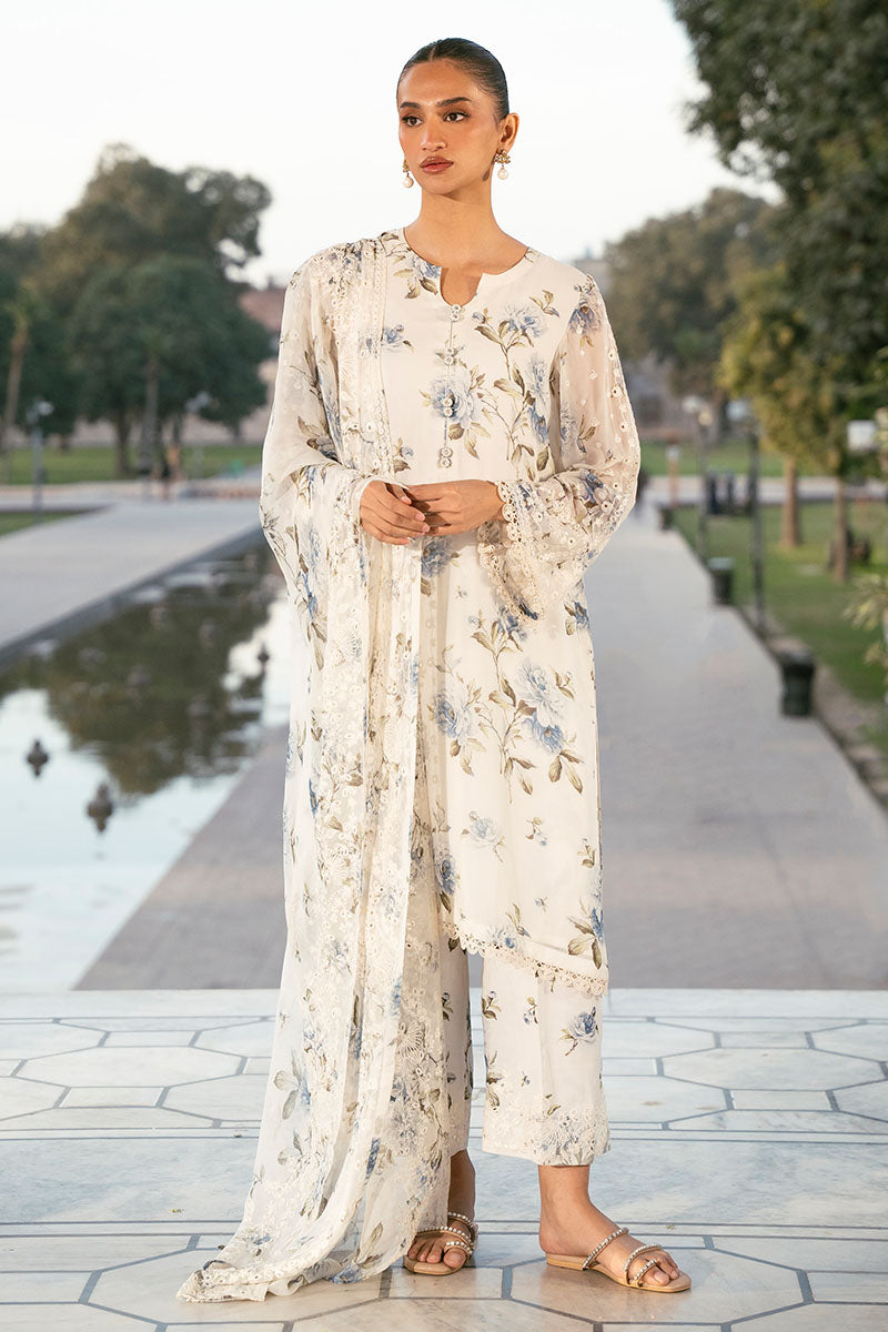 WHITE TULIP-3PC (SHIRT, TROUSER & DUPATTA)