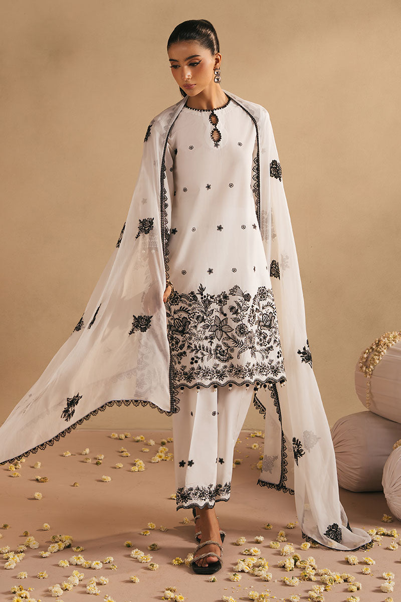 MONOCHROME BLISS- 3PC(SHIRT, TROUSER & DUPATTA)