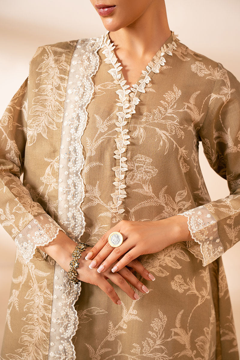 SMOKE GREEN-2PC (SHIRT & DUPATTA)