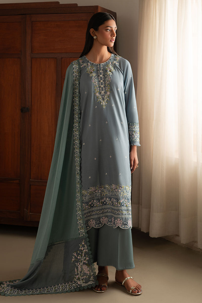 MOONLIGHT BLUE-3PC (SHIRT, TROUSER & DUPATTA)
