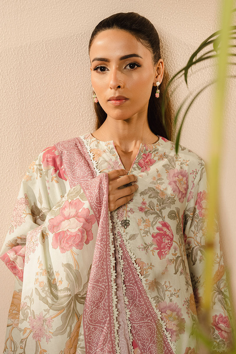 MINTY BLOOM-3PC (SHIRT, TROUSER & DUPATTA)
