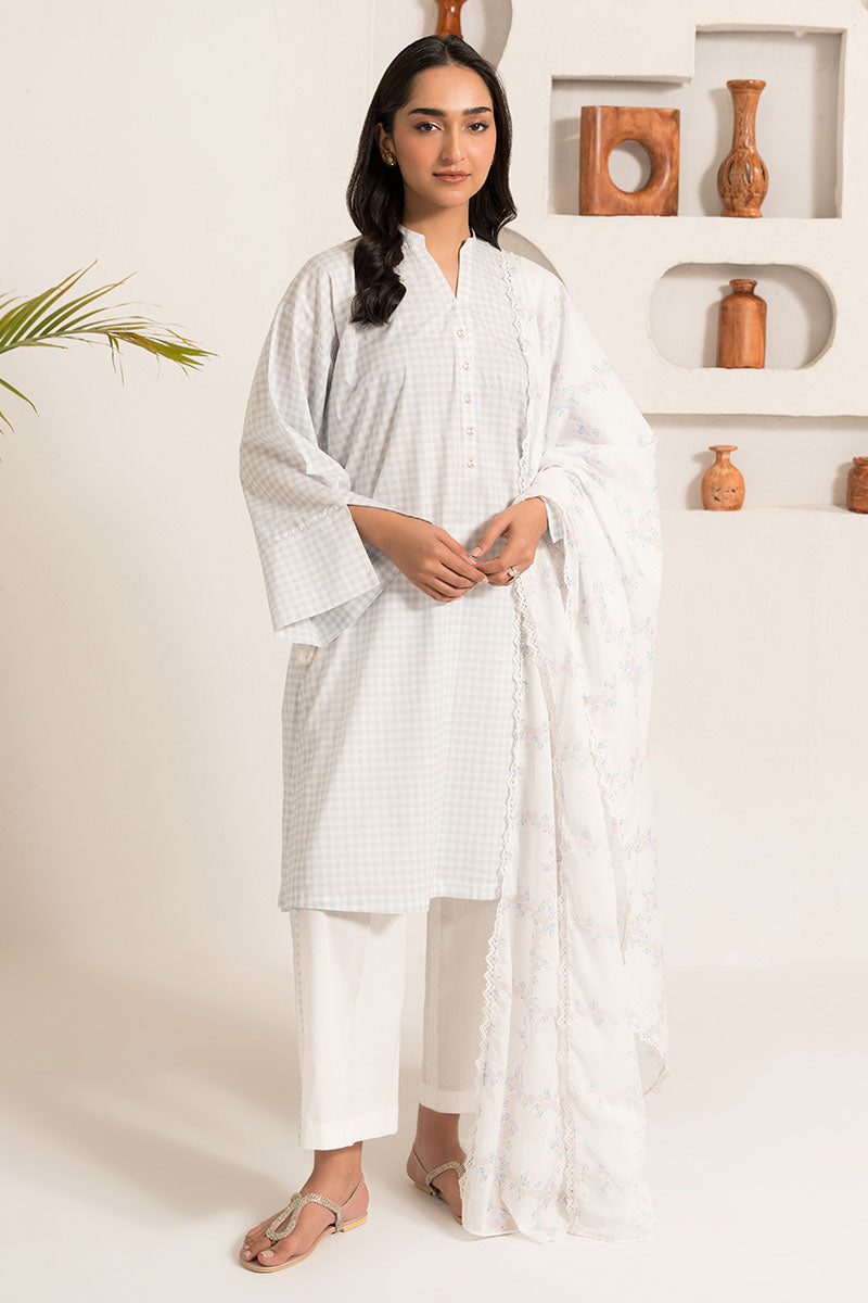 PORCELAIN GRIS-3PC (SHIRT,DUPATTA & TROUSER)