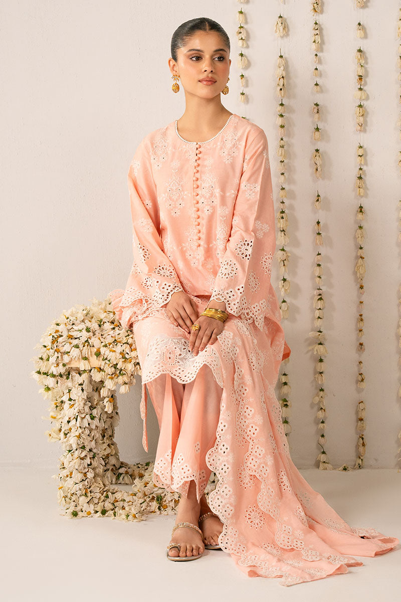 PLUSH PEACH-3PC (SHIRT,TROUSER & DUPATTA)