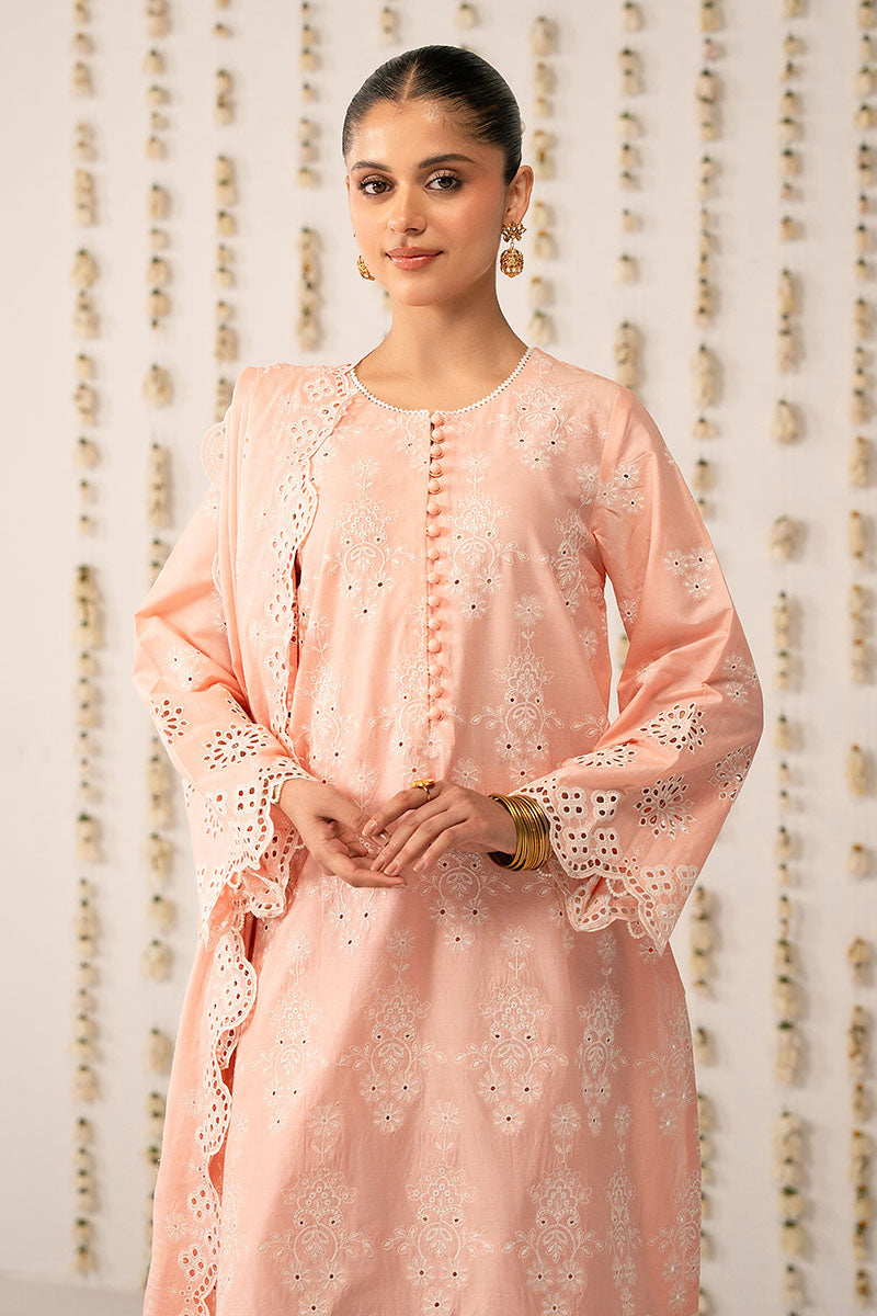 PLUSH PEACH-3PC (SHIRT,TROUSER & DUPATTA)