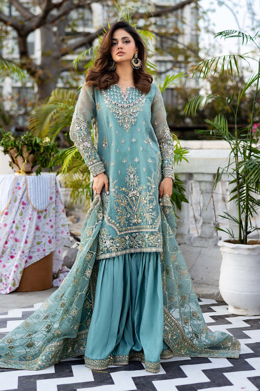 3 Piece Embroidered Organza Suit