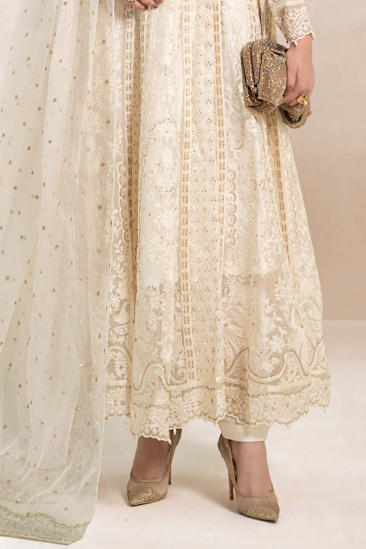 3 Piece Embroidered Frock