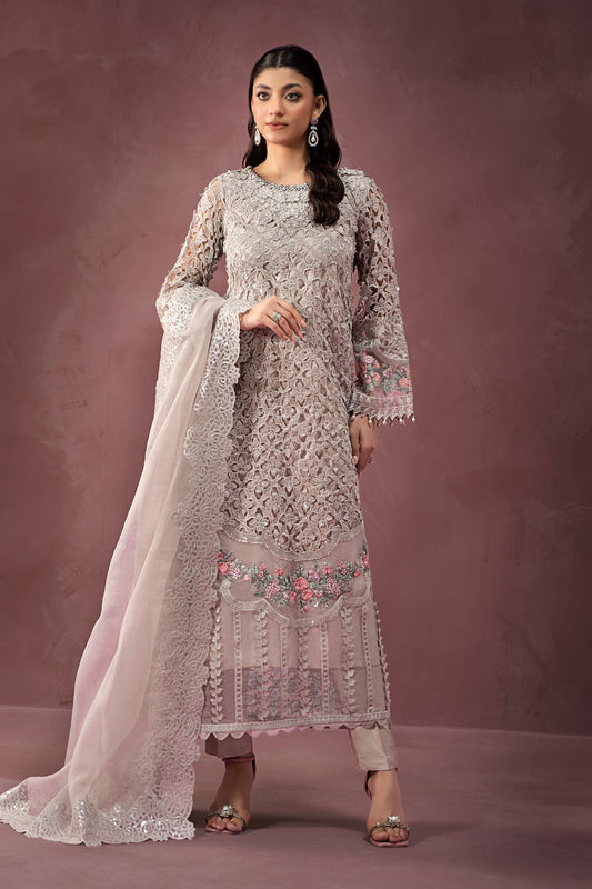 3 Piece Embroidered Organza Suit