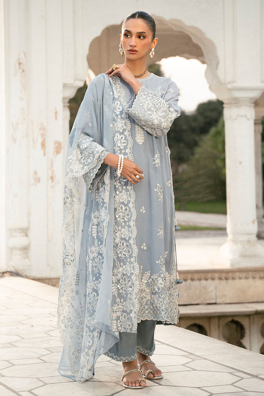 GREY MELANGE-3PC (SHIRT, TROUSER & DUPATTA)