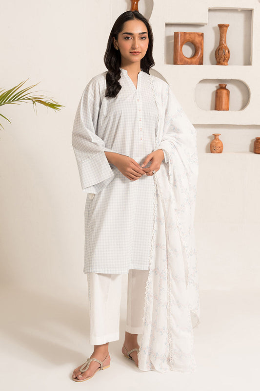 PORCELAIN GRIS-3PC (SHIRT,DUPATTA & TROUSER)