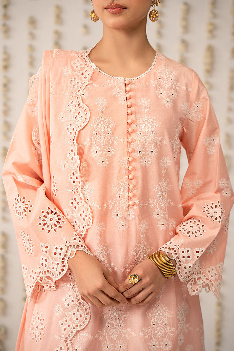 PLUSH PEACH-3PC (SHIRT,TROUSER & DUPATTA)